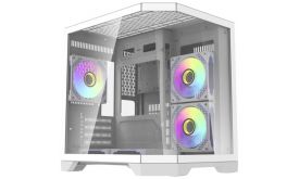 Darkflash FT350 számítógépház + 5 ARGB ventilátor (fehér) (FT350 WHITE)